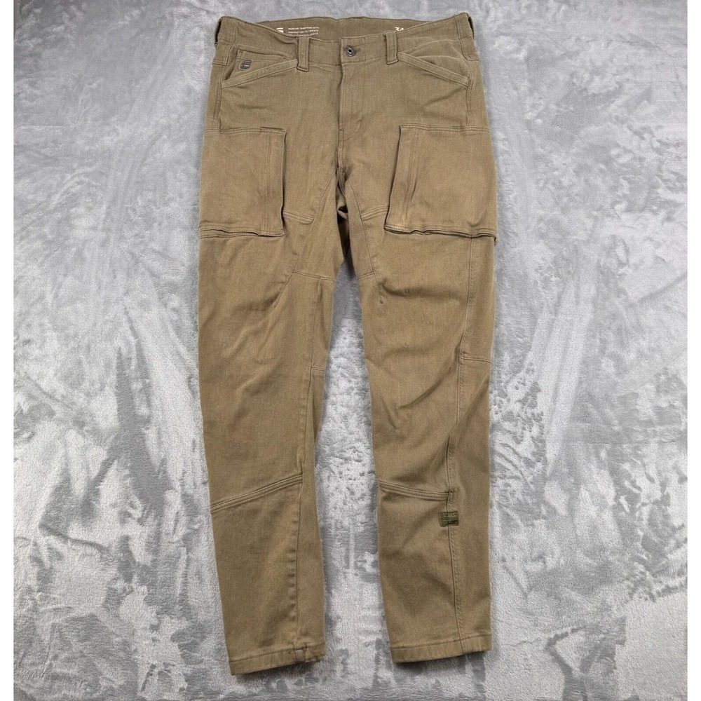 G-Star Raw Skinny Cargo Pants Men's 34x36 Green Tactical Utility Zip Pkt 3D - Picture 1 of 13